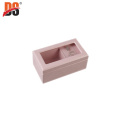 Customized MDF Music Transparent Window Matt Wooden Gift Packaging Pink Silk Screen Logo Small Jewelry Wood box